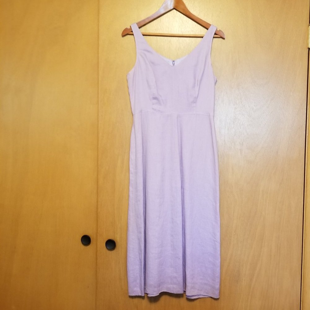 Lavender J Crew Linen V-neck dress, 8